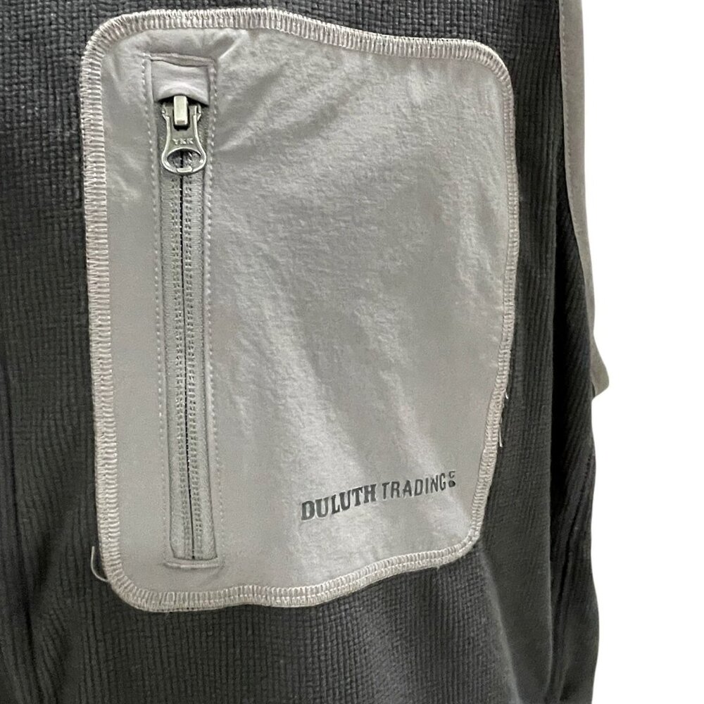 Duluth Trading Mens XL Black Fleece Vest True Grid Outdoor Workwear Hiking Zip - Picture 8 of 13